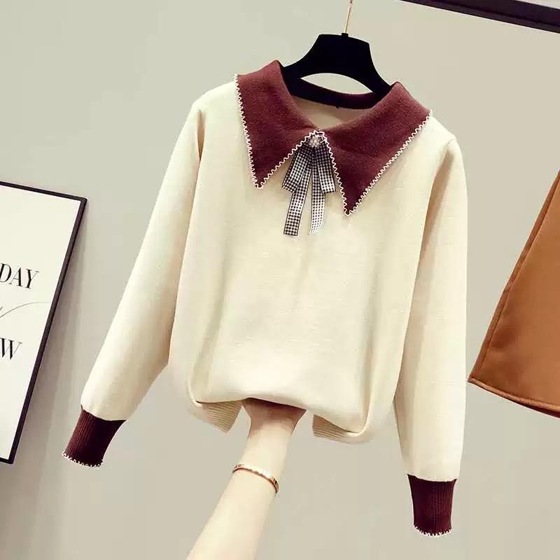 Blouse Rajut Wanita Kerah Lancip Bros Pita 4315 - Knitwear, Dewasa, Baju, Hitam, Panjang, Casual, Top, Cewek 7