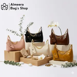 Almeera Bag - Tas Mini Luna Hand Bag Rantai / Tas Selempang Wanita Minimalis Kulit PU / Miniatur Shoulder Bag Free Dompet Kecil / Free Bag Strap