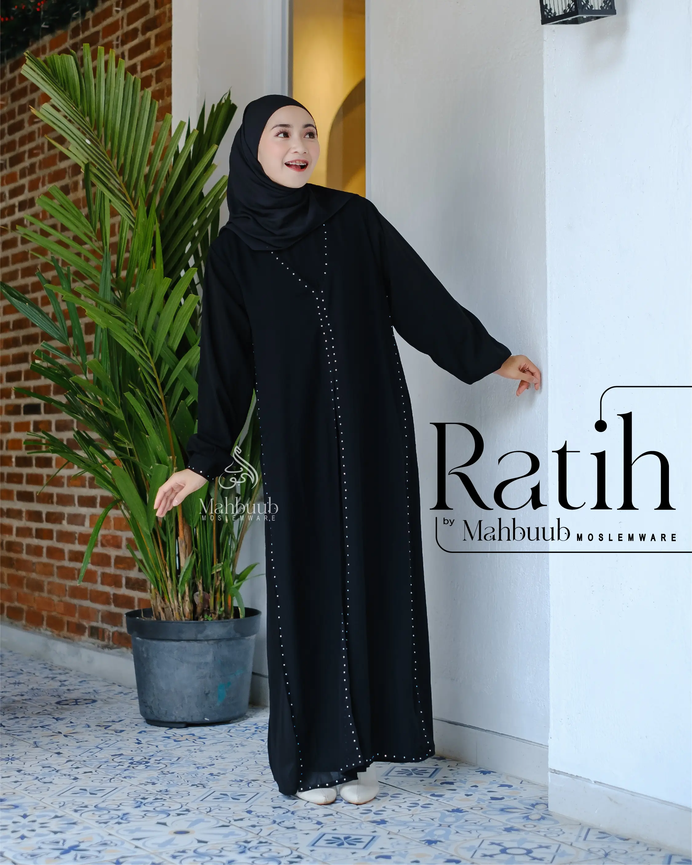 Exclusive Casual Abaya Hitam Polos Turkey Abaya Aisyah Ratih 188 Bahan JetBlack Lembut Arab Mahbuubcollection