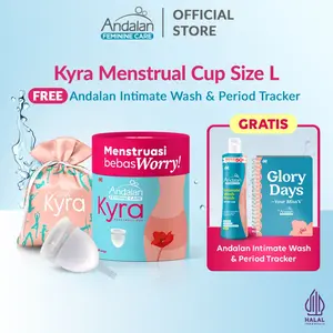 Andalan Kyra Menstrual Cup Size L Free Andalan Feminine Care Intimate Wash Fresh & Period Tracker