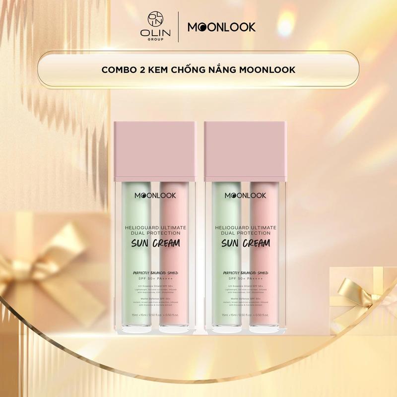M2 Combo 2 Kem Chống Nắng Dưỡng Trắng Nâng Tone UVA/UVB Glutathione MOONLOOK