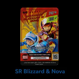 Kartu Hologram Boboiboy SR Blizzard & Nova +9 kartu basic batc 2