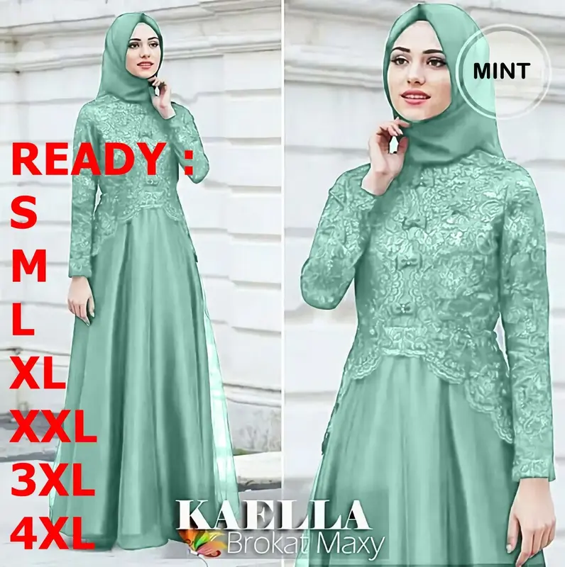 Terbaru 2024 Baju Gamis Brokat Kaella Maxy Dress Wanita S M L XL XXL 3XL 4XL Dress Kondangan Lebaran Terlaris Fashion Muslim Kekinian Murah Bisa COD 7