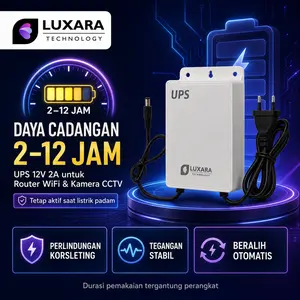 【NEW】LUXARA 3600mAh-20000mAh Mini UPS 12V 2A Uninterruptible Power Supply Baterai Cadangan untuk WiFi Router Modem Kamera CCTV Outdoor Tahan Air dan Tahan Api Daya Tahan Lama Internet WiFi Tetap Nyala Saat Mati Lampu Cadangan Listrik Darurat Rumah V380
