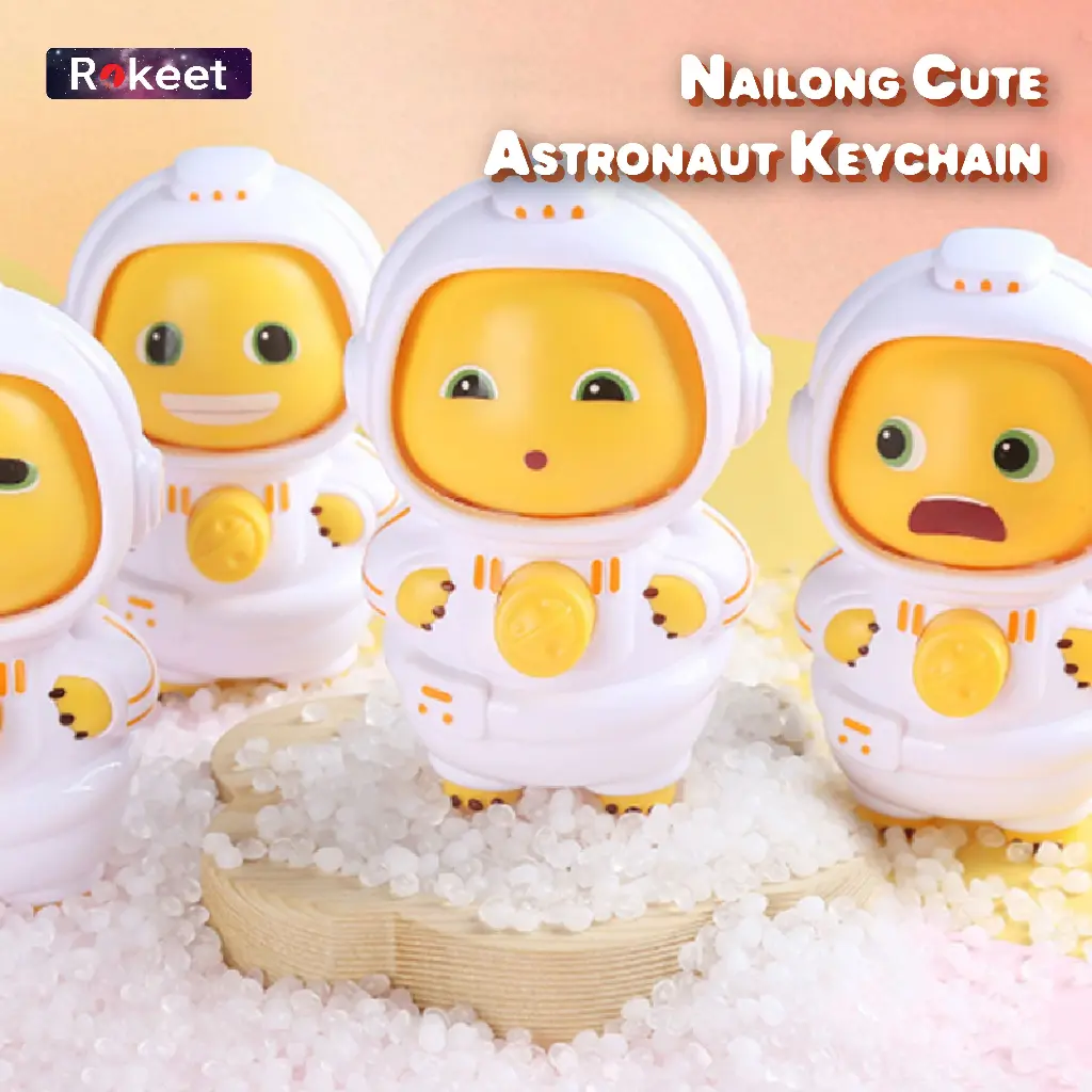 Rokeet Gantungan Kunci Karakter Kartun Lucu Dino Kuning Nailong Keychain