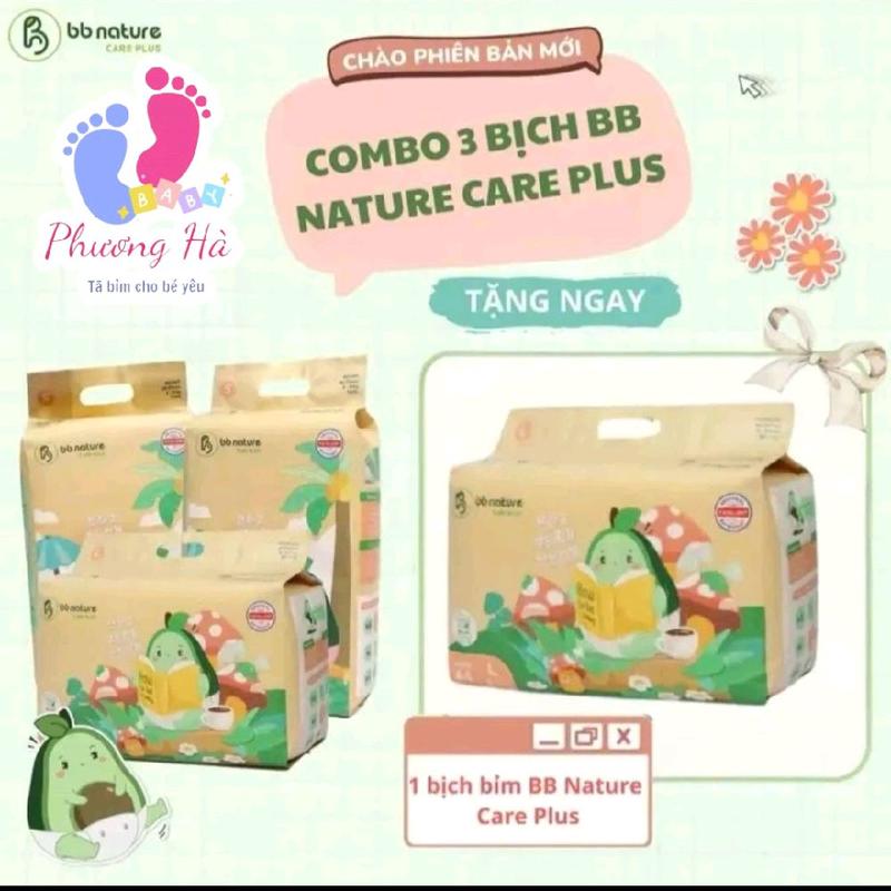 [Com bo 3 bịch tặng 1 bịch Mẫu Mới] Bỉm BB NATURE CARE PLUS mẫu mới , Mềm Mỏng Thấm Hút Nhanh