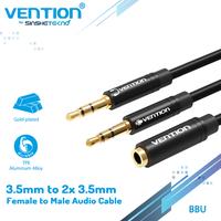 Gambar Vention Kabel Aux Audio Splitter 3.5mm Female to 2 Male 3.5mm PVC - 1 Meter dari Vention Authorized Store Kota Administrasi Jakarta Barat 1 Tokopedia