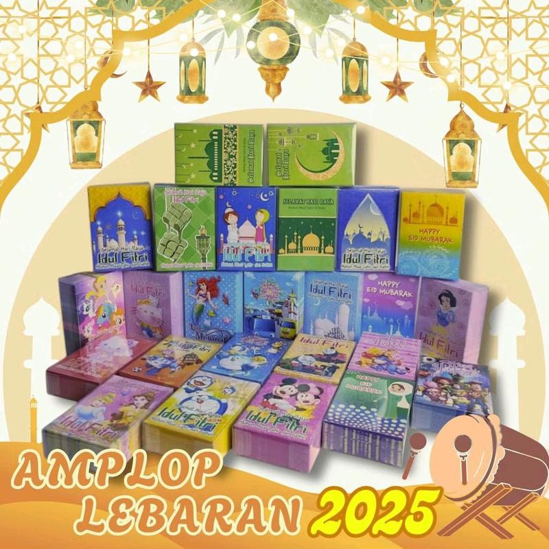 [ Isi 50pcs Pilih Motif Ready Chat Kami ] Angpau Lebaran Motif Kartun Lucu Isi 50pcs | Amplop Hari Raya Idul Fitri | Amplop Angpao Lebaran | Amplop THR Ukuran M & L Motif 0