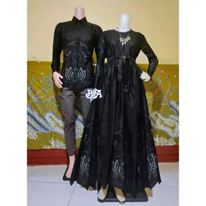 Baju batik couple pasangan suami istri kondangan -batik kemeja Gamis kekinian