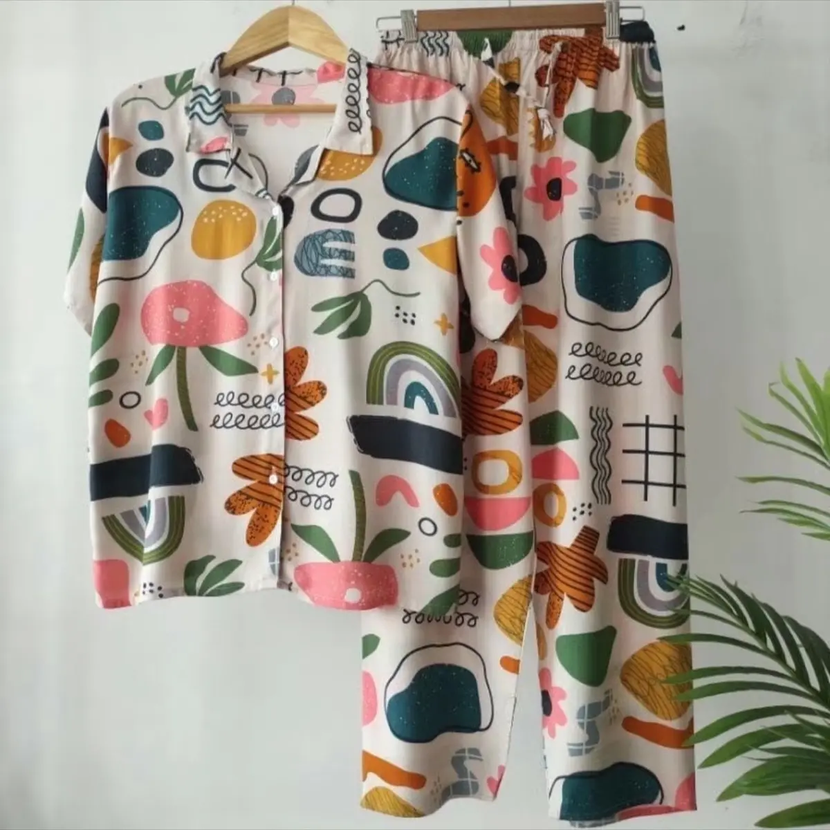 Piyama Kerah Stelan Baju Tidur Celana Panjang