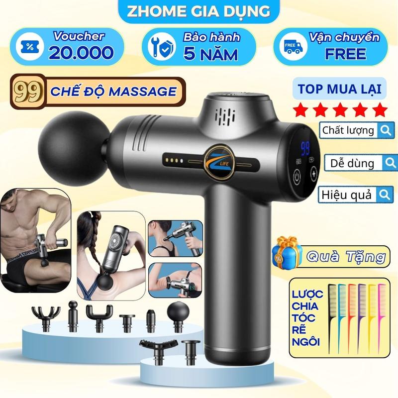   BẢO HÀNH 5 NĂM  Máy massage cổ vai gáy lưng tay chân toàn thân 99 cấp độ 8 đầu mát xa Z658 lực đấm mạnh pin trâu 3000mAh 