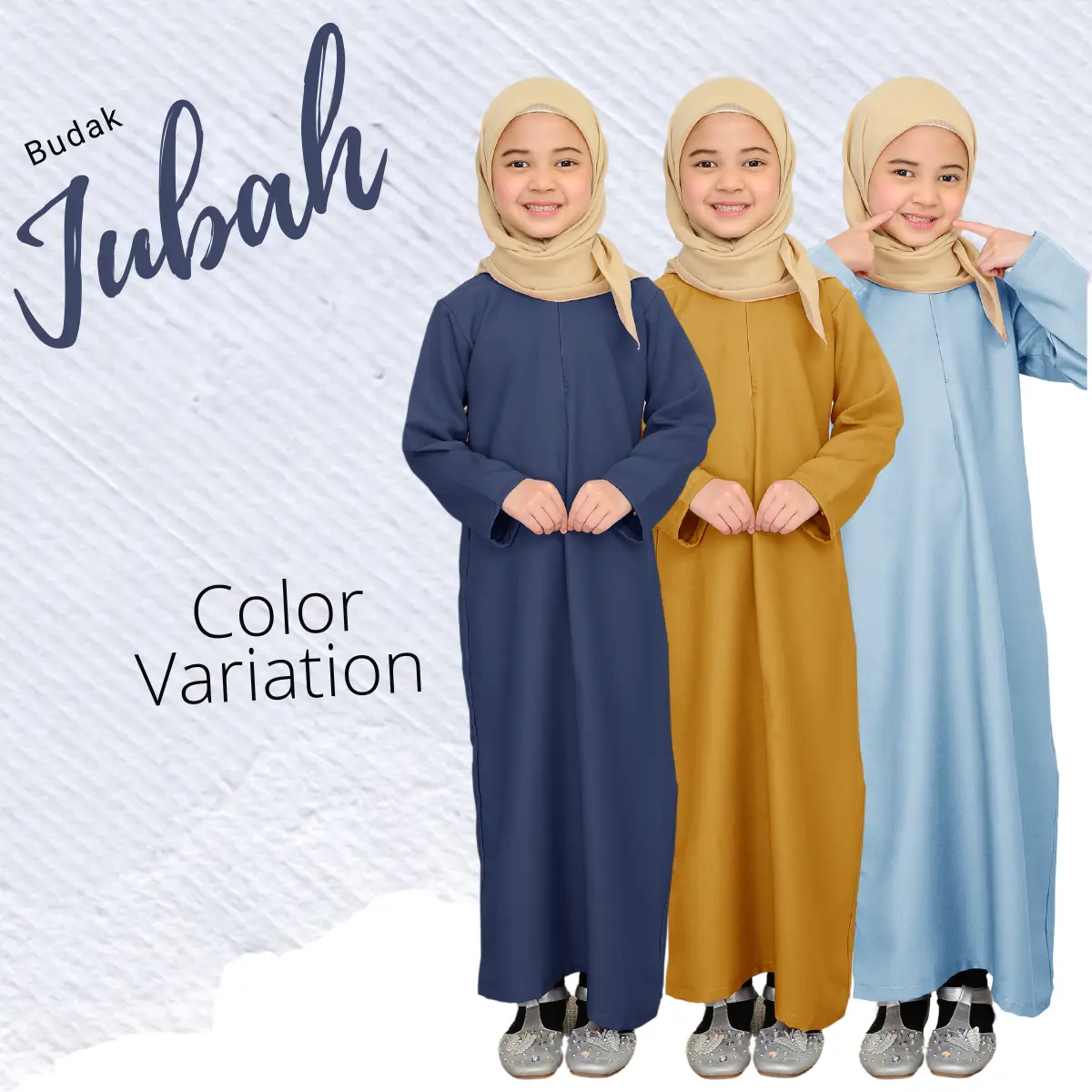 jubah muslimah murah budak Perempuan plus size plain front zip como crepe