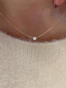 Collar elegante de zirconia para mujer, cadena de acero inoxidable a la moda, perfecto para uso diario y para ir al trabajo, accesorio de moda versátil