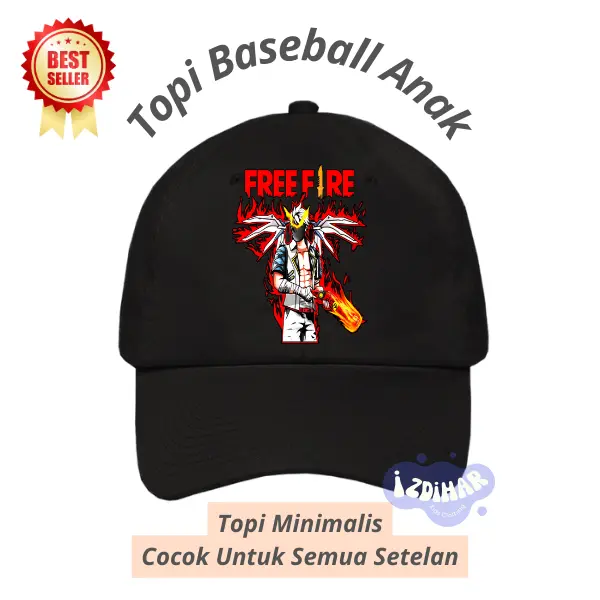 Topi Anak Topi Baseball Karakter Free Fire Bersayap Merah untuk Anak Laki-laki dan Perempuan Fashion Anak