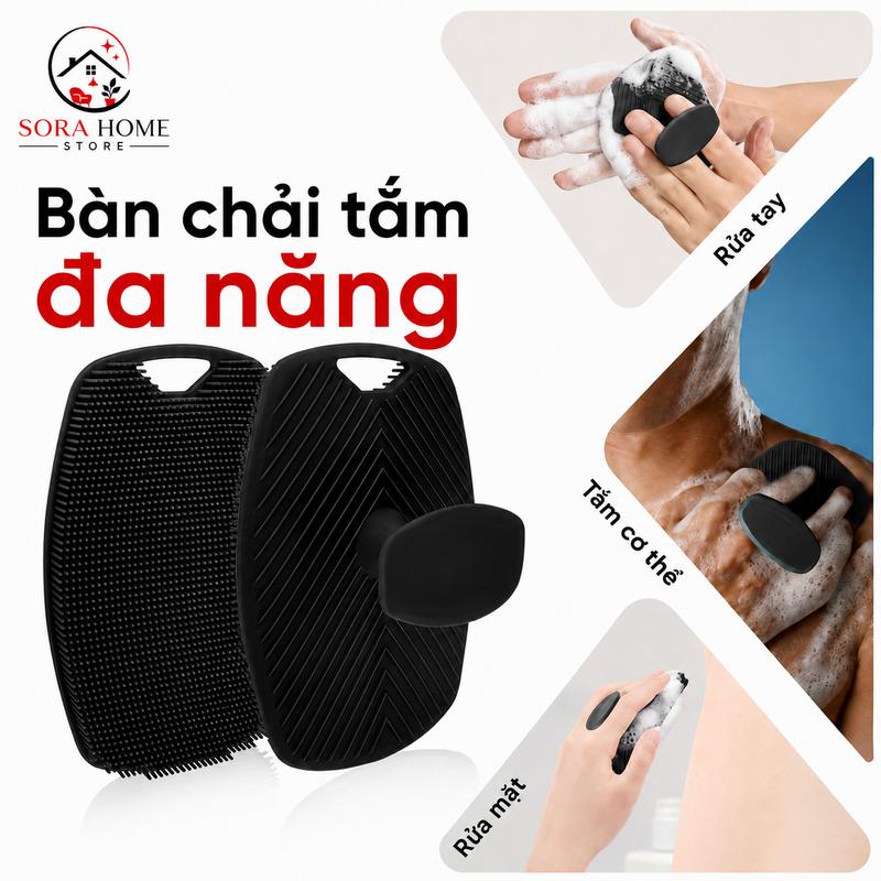 Bàn Chải Tắm Silicone Tẩy Tế Bào Chết Massage Toàn Thân Tạo Bọt Mềm Mịn - Miếng…