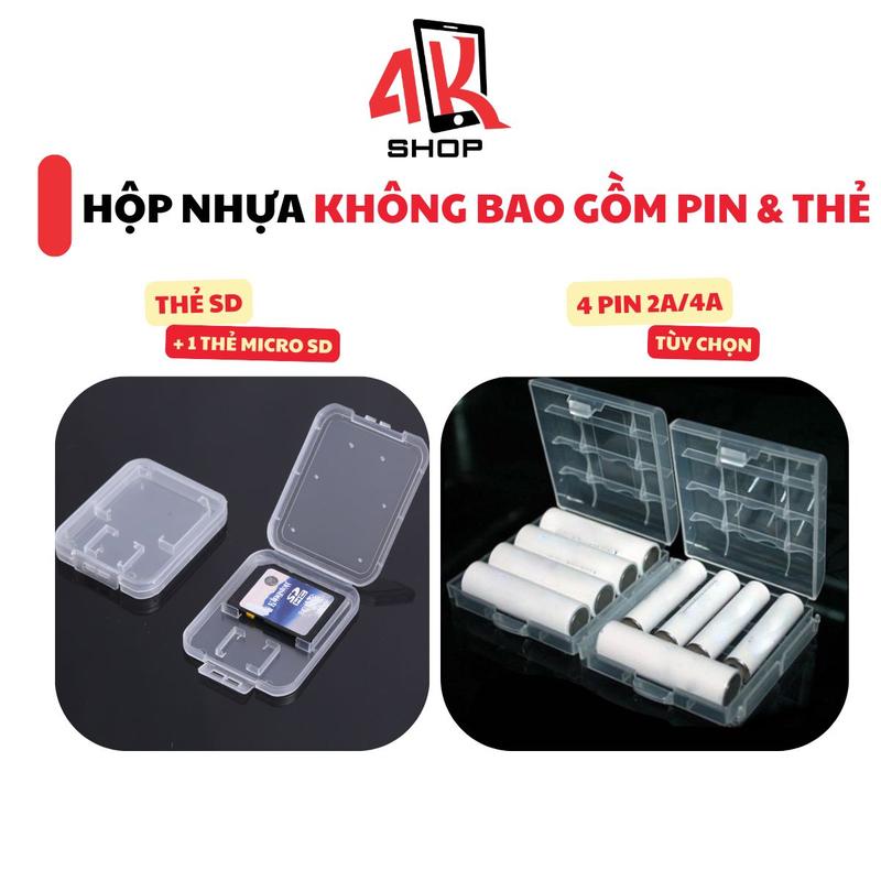 Hộp nhựa cứng bảo vệ pin và thẻ nhớ cho máy ảnh hộp đựng thẻ SD và hộp đựng pin AA AAA