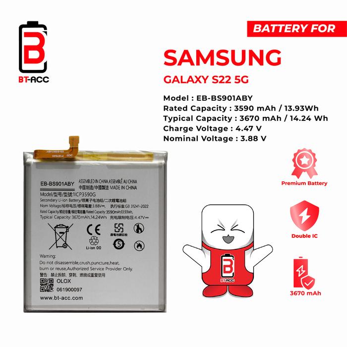 Gambar BT-ACC Baterai Batre Battery For Samsung S22 5G / EB-BS901ABY dari BT-ACC Kota Administrasi Jakarta Utara Tokopedia