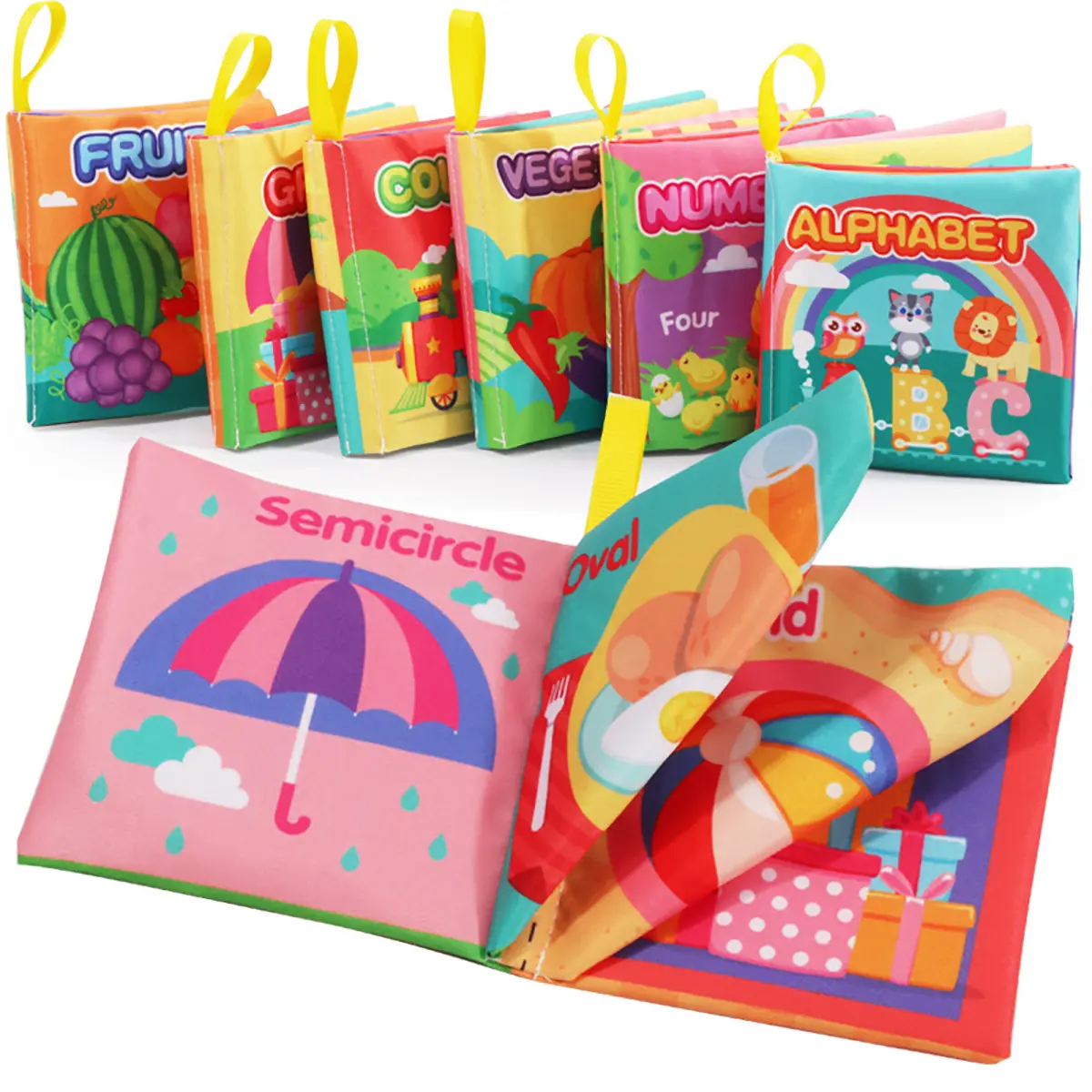 New Baby Cloth Book for Newborns 0-12 Months 3D Book English Shape Cognitive Montessori Early Educational Toys for Kids Gift