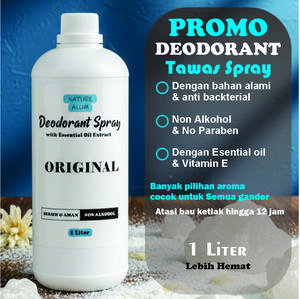 Natural Deodorant Tawas Cair 1 liter -  Nature Alum / Ampuh Atasi Bau Ketiak Hingga 24 Jam dengan Bahan Alami Non Alkohol & Essential Oil Extracts