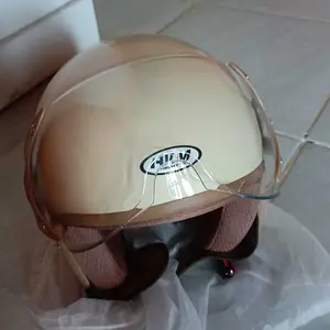 [Exclusive Live By.Thia Fitri] Helm Hijab Retro HKM Full Leher II Model Kekinian Bisa Cod Untuk Pria Dan Wanita Dewasa Kaca Clear/hitam Udah Sni Motorcycle