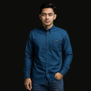 Kemeja polos pria katun premium sigaret lengan panjang bahan adem banyak variasi warna