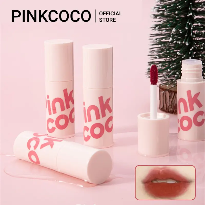 Son Kem Lì PINKCOCO, Bùn Môi Nhung Lì Son Môi Lê Đỏ Cà Phê Sữa Học Sinh 0