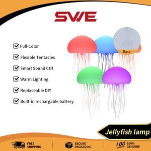 Lampu Obor-obor Terapung, Swe, Lampu Kawalan Suara Pintar, Lampu Pengecasan LED Ambien, Kecerunan RGB, Lampu Samping Katil, Lampu Meja Obor-obor boleh dicas, dengan Penderia Sentuhan, Sesuai sebagai Hadiah Krismas