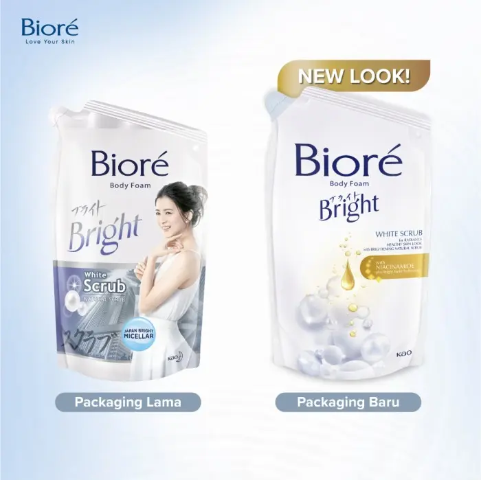 [Special Bundo Els] Biore Bright White Scrub 380ml Pouch Triplepack- Sabun Mandi Cair 1