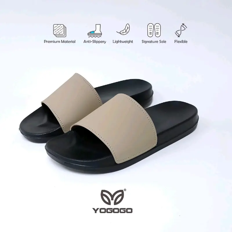 Sandal Slide Sendal Slop flip flop Pria Wanita Polos Flat 4