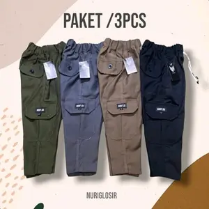 HARGA/3 PCS CELANA CARGO PANJANG ANAK USIA 1-12 TAHUN CELANA CHINOS FASHION ANAK LAKI LAKI CELANA PREMIUM Bunda Kids Distro Katun