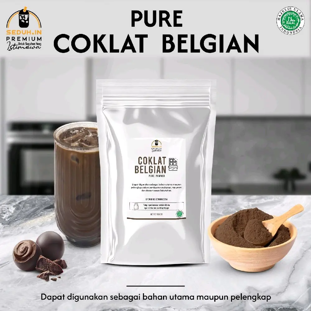 BUBUK PURE COKLAT BELGIAN TANPA GULA 500GRAM READY