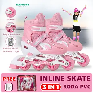 【lowa】Sepatu roda usia 3-12 tahun Sepatu roda anak-anak profesional Shanghao sepatu roda flashing