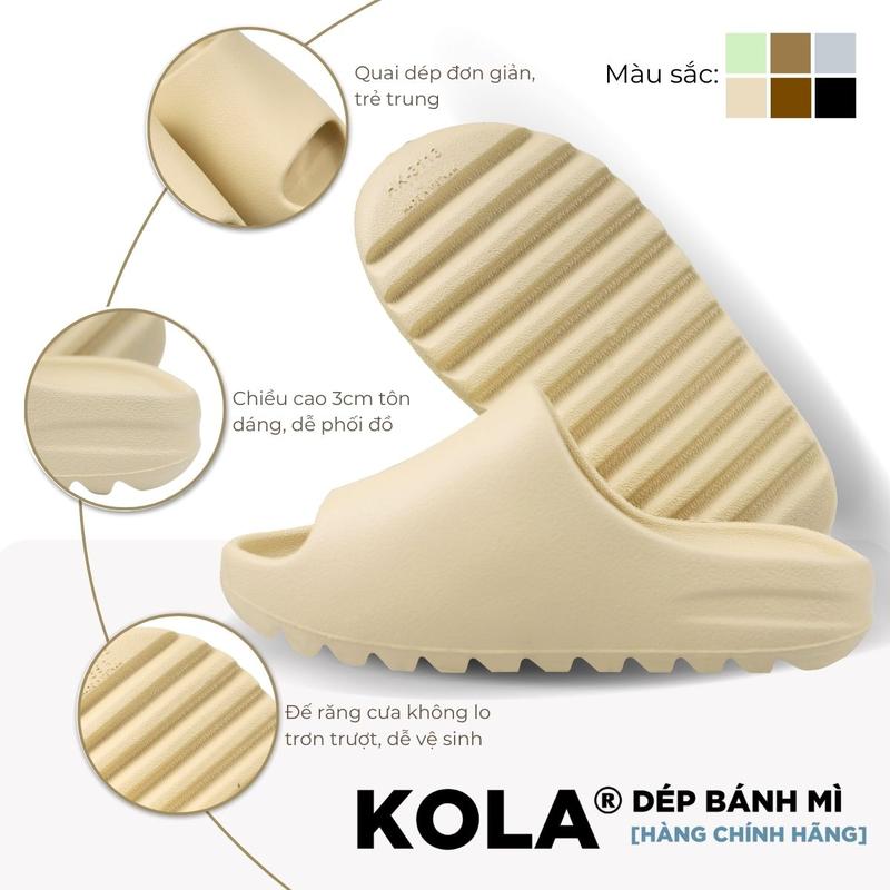 Dép Bánh Mì Vân Nhám Đế Răng Cưa Nam Nữ KOLA - Đế Răng Cưa Chống Trơn Trượt - Nhựa Eva Xuất Khẩu Chất Lượng Tốt