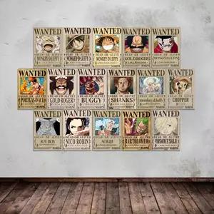 Dekorasi Dinding Poster WANTED ONE PEACE Ukuran A5 A6 ( 1 Paket isi 16 Pcs ) Dekorasi Rumah Hiasan Dinding Kamar Cetak Foto Walldecor Kertas