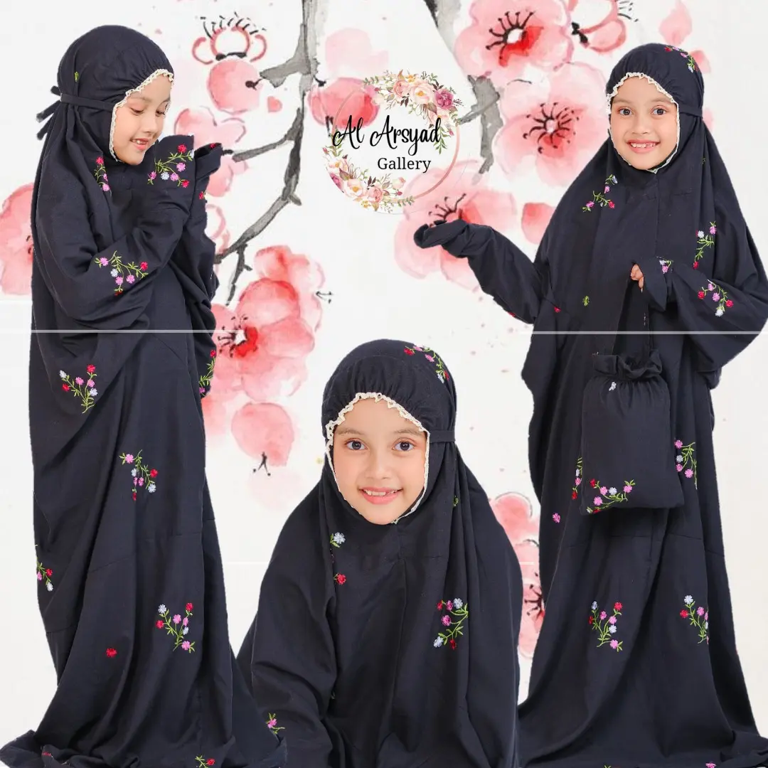 Mukena terusan SAKURA anak SD Remaja Tanggung Bunga Cantik | Al Arsyad Bordir