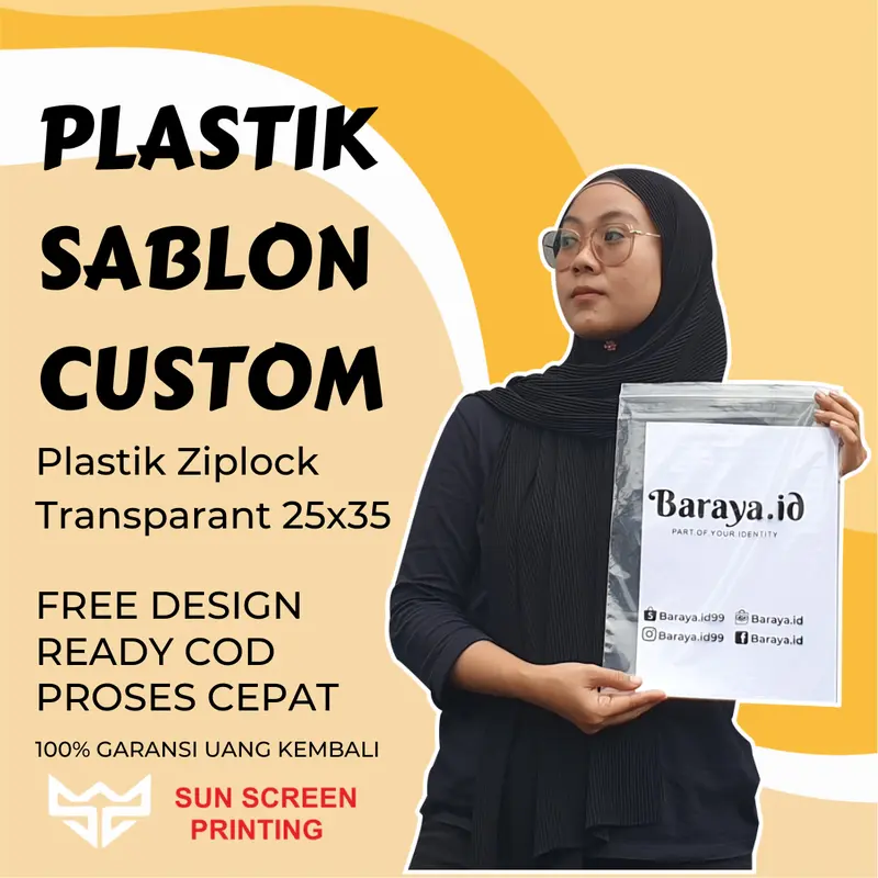 Plastik Sablon Custom Klip Ziplock Tanpa Plong Klip 25x35 Free Design 1