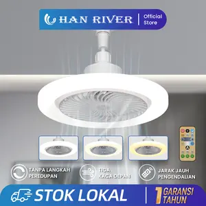 HAN RIVER 30W 2in1 Lampu Kipas Langit-Langit 3Warna Angin Remote 360°
