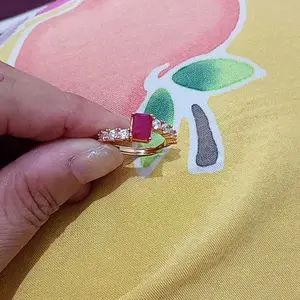 OS1-R331 Cincin Wanita Cranberry Permata Red Rubby Premium Anti Luntur Berubah Warna Garansi 1 Tahun Fahshion Accessories Size Adjustable Kualitas Grade VVS1 Aksesoris Cincin Nikah Elegan COD
