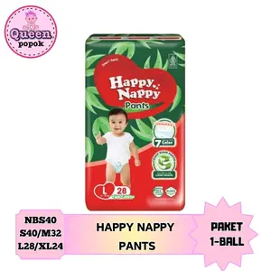 1-BALL Happy Nappy Smart Pants NB-S40/S40/M32/L28/XL24/queenpopok