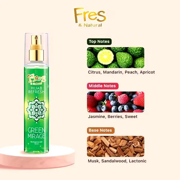 Fres & Natural Spray Cologne Hijab Refresh Live To Love 100ml - Moisturizer, Tubuh 4