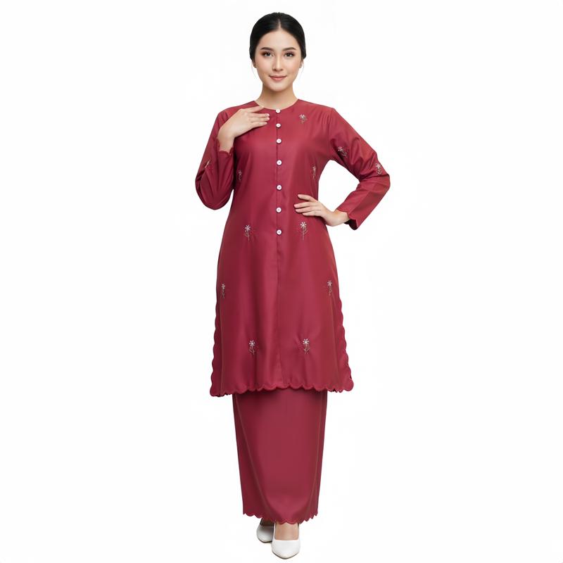 One Set Kurung Melayu Alena Toyobo Bordir Set Fashion Muslim Wanita Terbaru Baju Kurung Malay Bordir