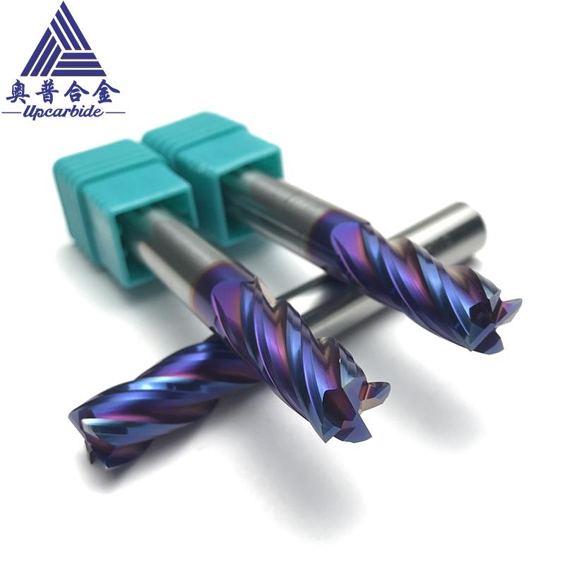 55HRC 4 Flutes Full Sizes Tungsten Carbide Flat End Mills 8
