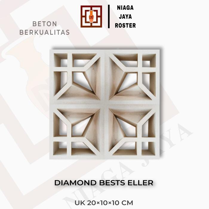 Gambar NIAGA JAYA ROSTER -  Roster Beton Minimalis - Dasi Putih, Ukuran 20x20cm | Loster Putih | Ventilasi Udara | Nako | Terakota dari NIAGA JAYA ROSTER Kota Bekasi Tokopedia
