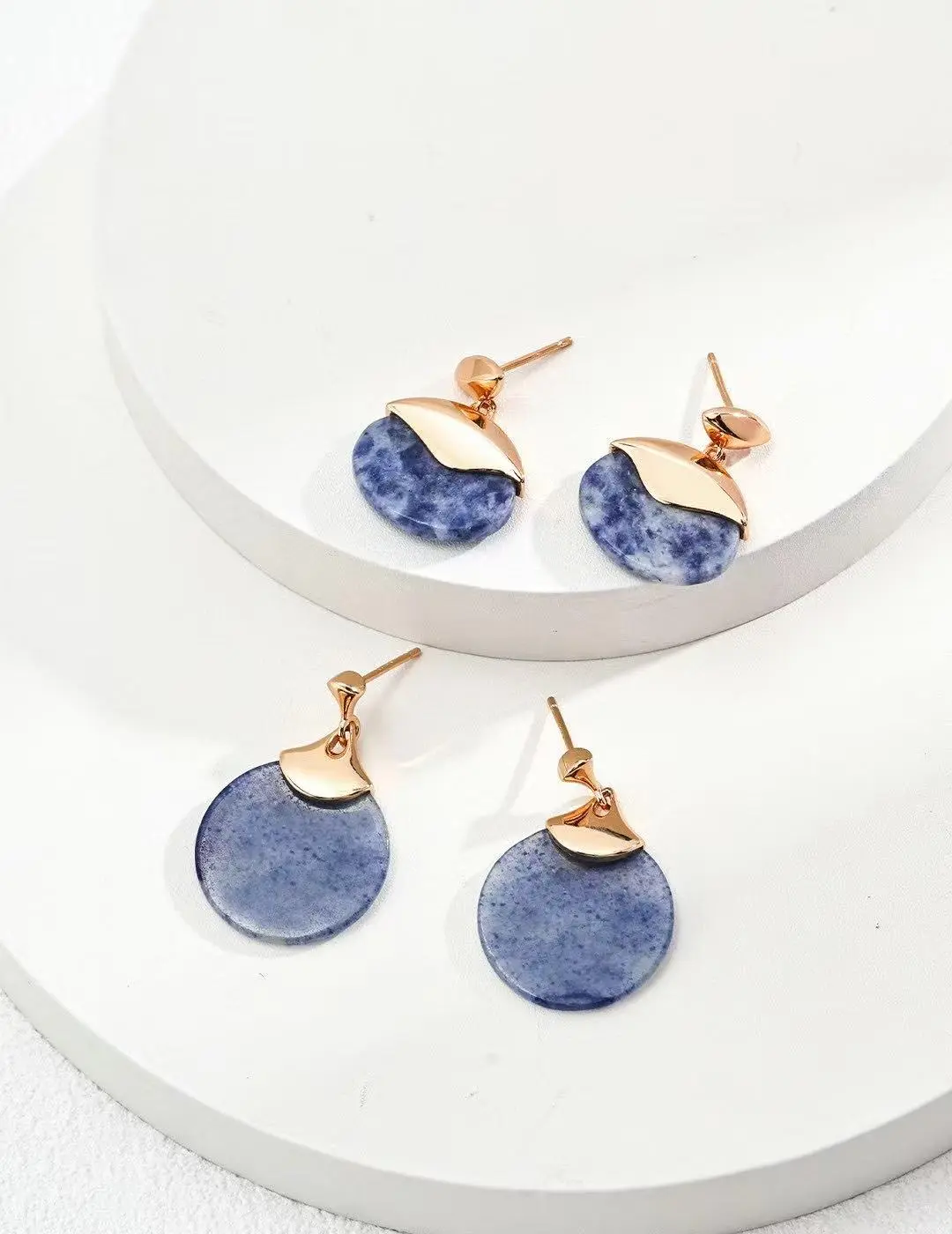 Dear Dust | S925 Blue Spot Stone Drop Earrings