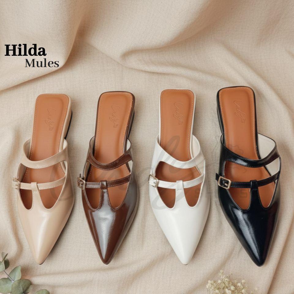 HILDA Mules Sendal Wanita Elegan merek Lady nyaman untuk acara Formal non formal