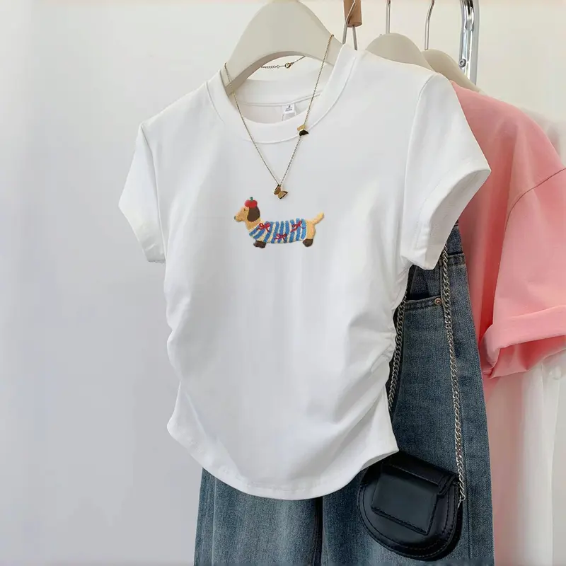 Kaos lengan pendek anak anjing hitam 1