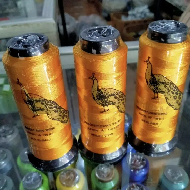 Benang Bordir Peacock 120/2D Warna Warni Lengkap Termurah Berkualitas
