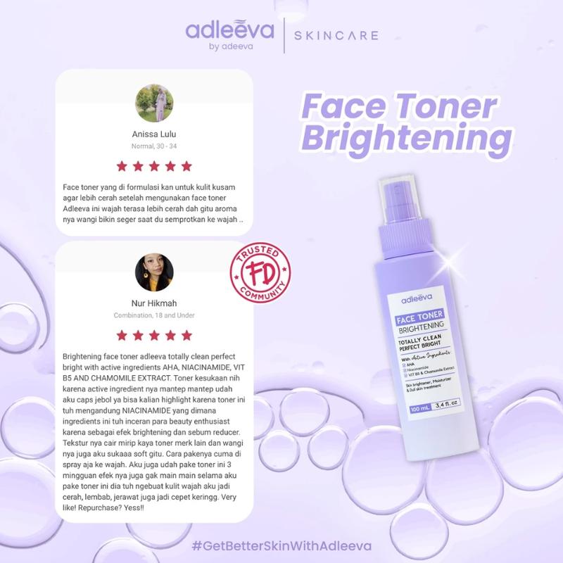 Adleeva Skincare Glowing Skin Toner Melembabkan Anti Kusam dan Jerawat 100ml 3
