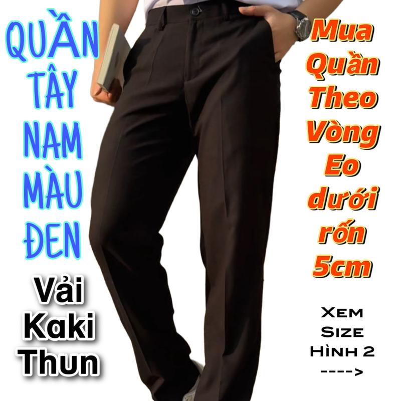 Quần Tây Nam Đẹp Học Sinh màu Đen chất kaki co giãn bền màu Form ôm gọn tôn dáng có khoá kéo túi sau Menswear Ong Vừa