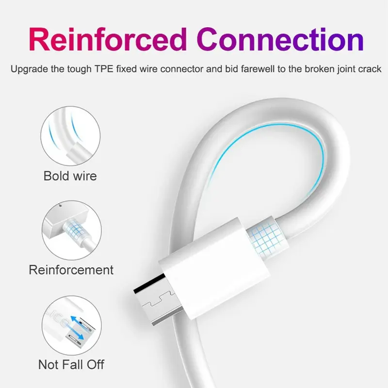 3M 5M 10M 12M Type C/Micro USB Android Charging Cable for IP Camera CCTV Black Red White Wire kabel  android kabel  data Charger 1
